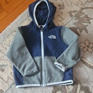 The North Face Blue and Gray Fleece Hoodie